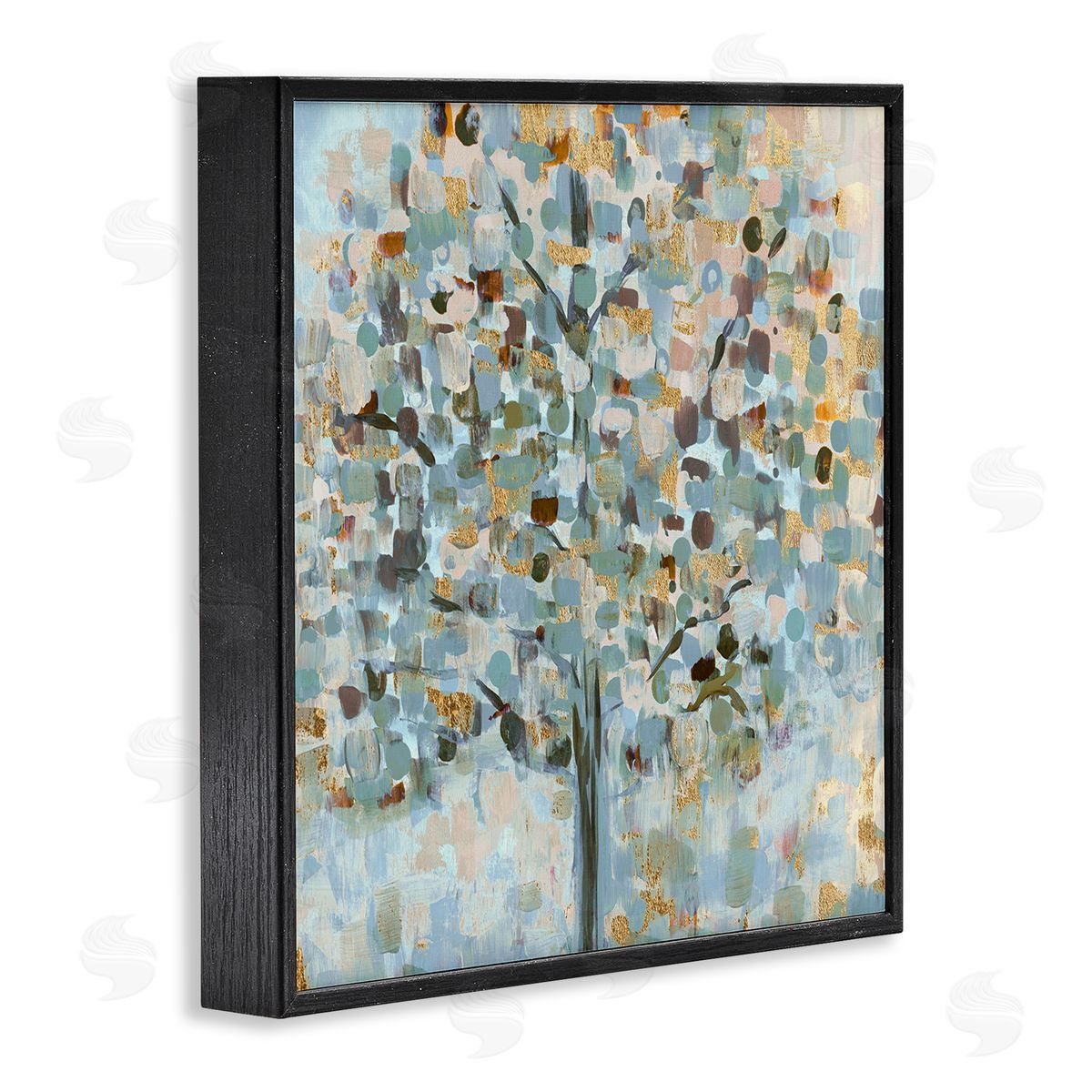 Susan Jill Abstract Speckled Tree Leaves Nature Painting Glam Detail Black Framed Glicee Wall Art Print