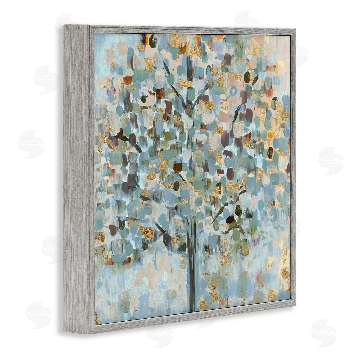 Susan Jill Abstract Speckled Tree Leaves Nature Painting Glam Detail Gray Framed Glicee Wall Art Print
