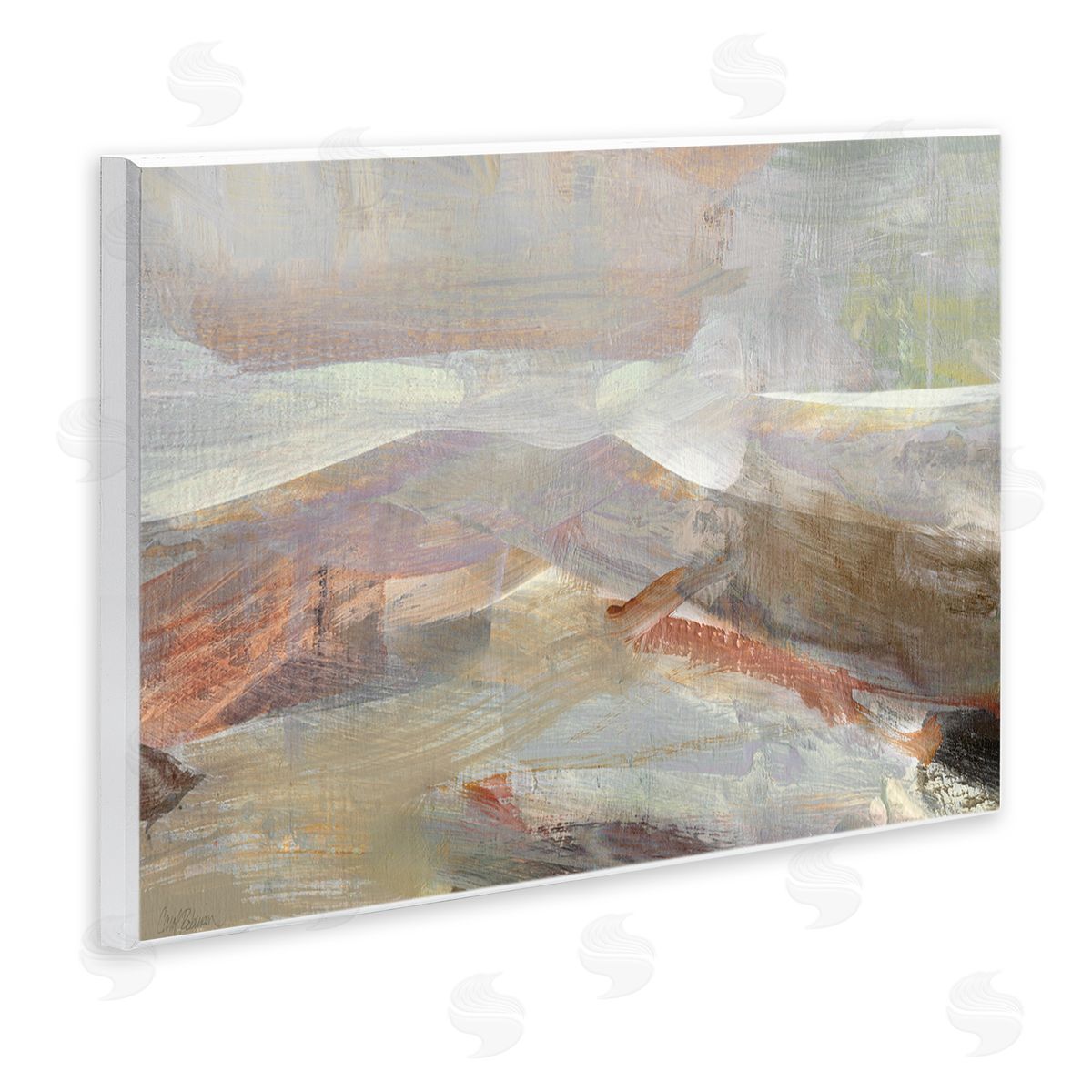 Carol Robinson Layered Abstract Thick Brushstrokes Neutral Browns Painting Wall Plaque Art Print