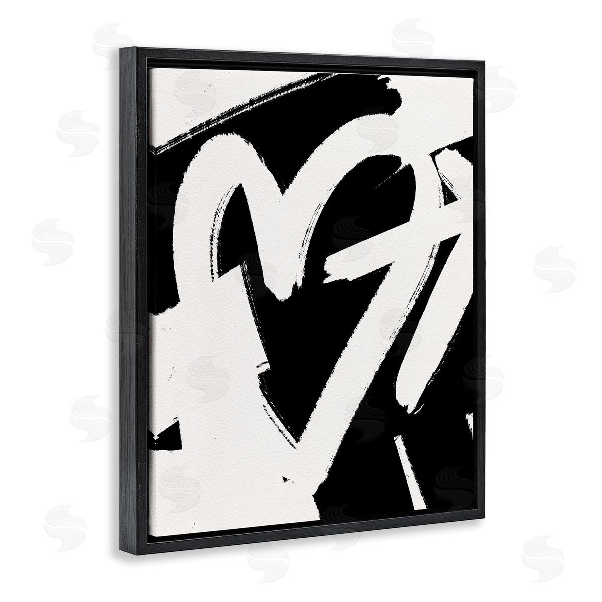 Leah Straatsma - NOT LICENSED YET Arrow Through Heart Black Contemporary Street  Black Floating Frame Canvas Wall Art Print