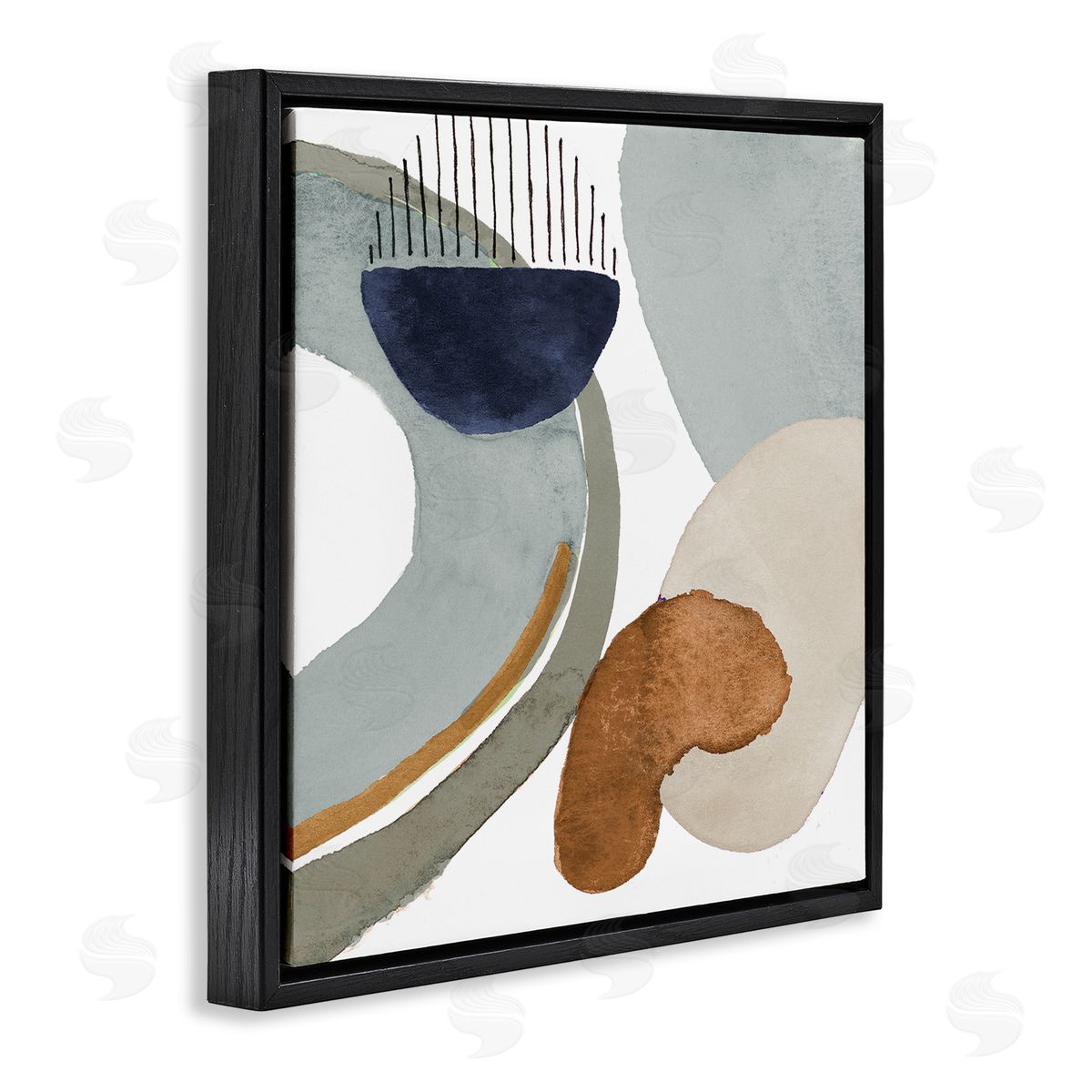 Lanie Loreth Bold Contemporary Shapes Geometric Paint Strokes Lines Black Floating Frame Canvas Wall Art Print
