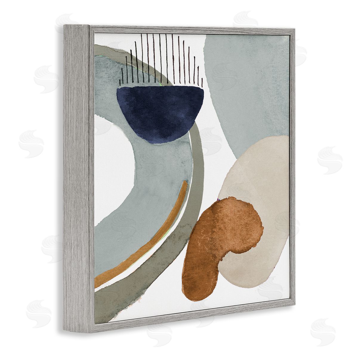 Lanie Loreth Bold Contemporary Shapes Geometric Paint Strokes Lines Gray Framed Glicee Wall Art Print