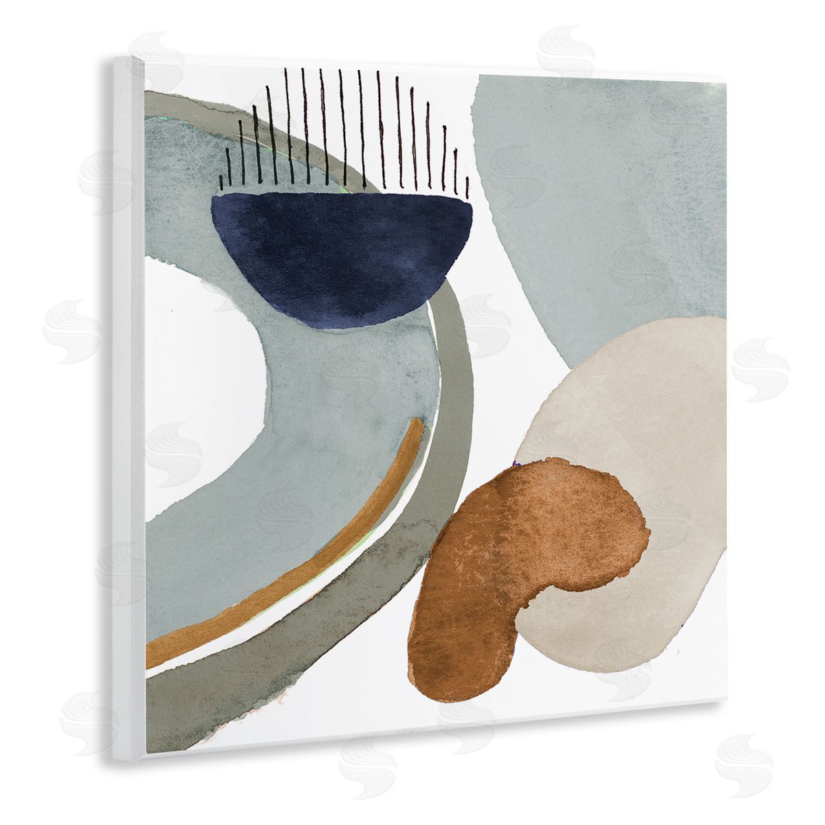 Lanie Loreth Bold Contemporary Shapes Geometric Paint Strokes Lines Wooden Wall Plaque Art Print