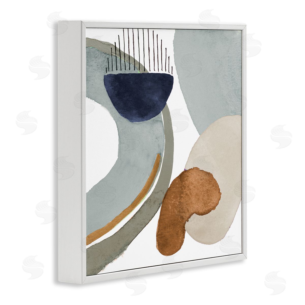 Lanie Loreth Bold Contemporary Shapes Geometric Paint Strokes Lines White Framed Glicee Wall Art Print