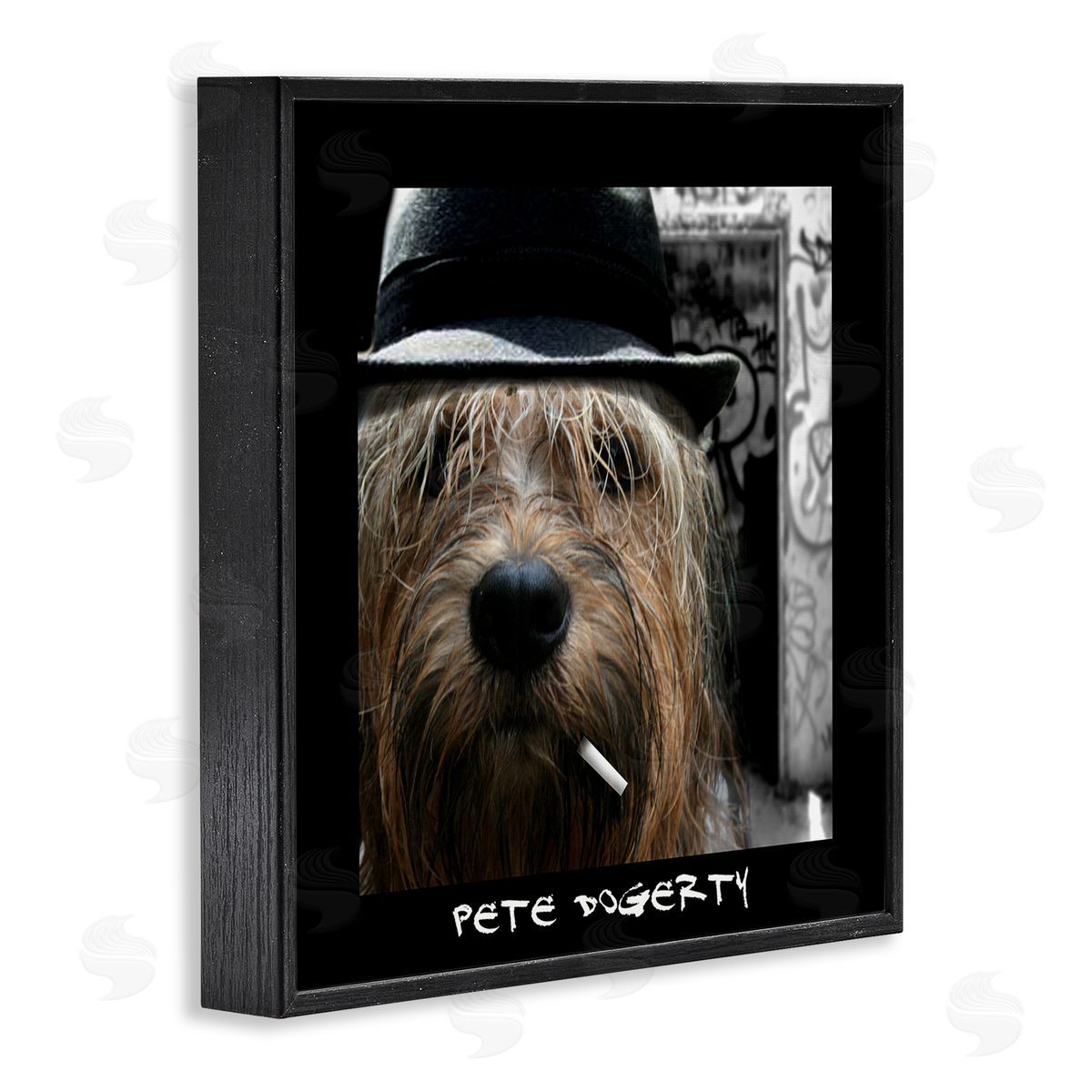 Noah Bay Pete Dogerty Humorous Musician Hat Cigarette Dog Black Framed Glicee Wall Art Print