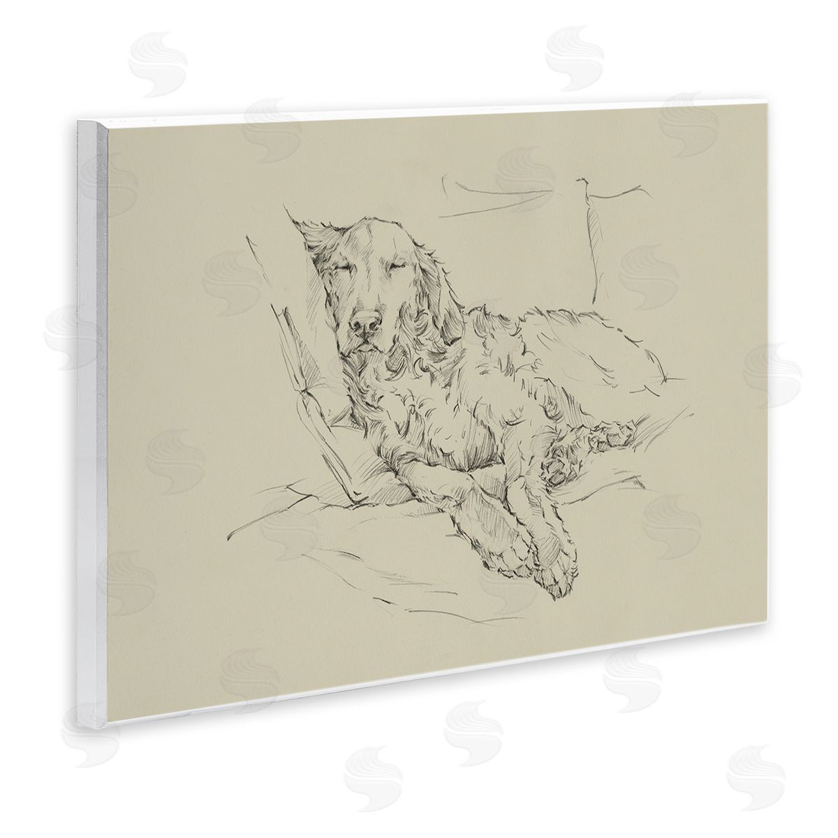 Ethan Harper Peaceful Resting Labrador Dog Pencil Sketch Drawing  Wall Plaque Art Print