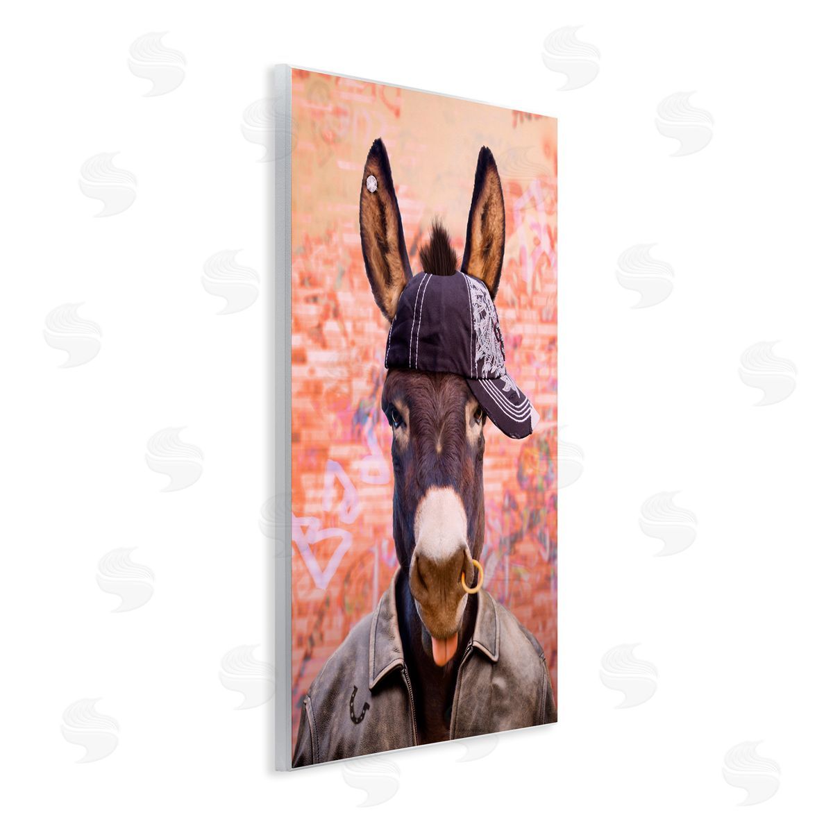 Michael Quackenbush Cool Trendy Donkey Wearing Hat Street Graffiti  Wall Plaque Art Print