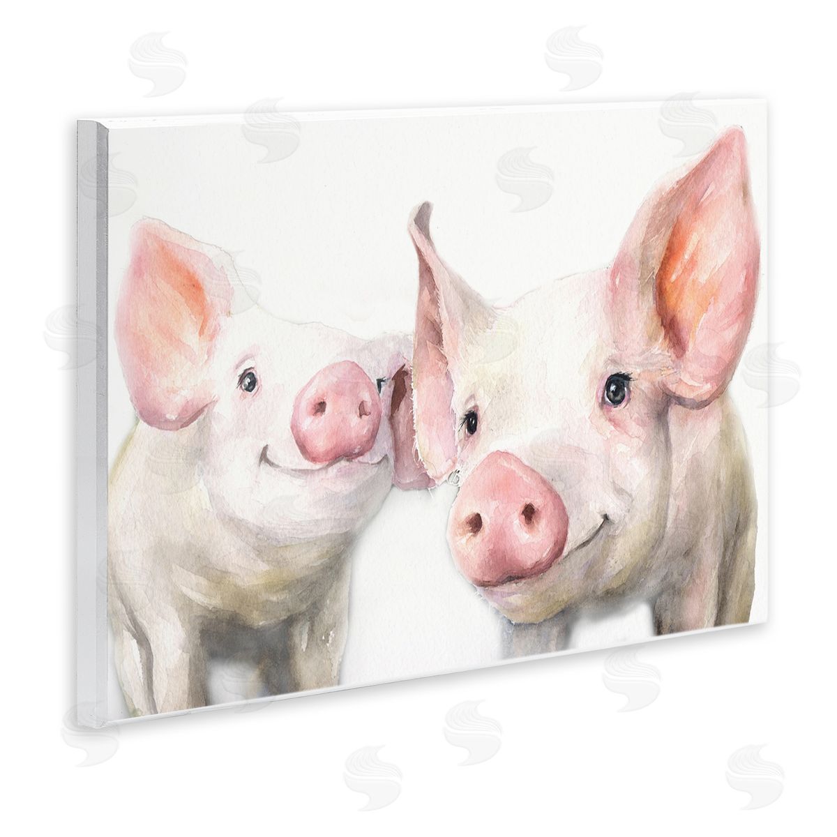George Dyachenko Pair Pigs Pink Snout Cute Farm Animals  Wall Plaque Art Print