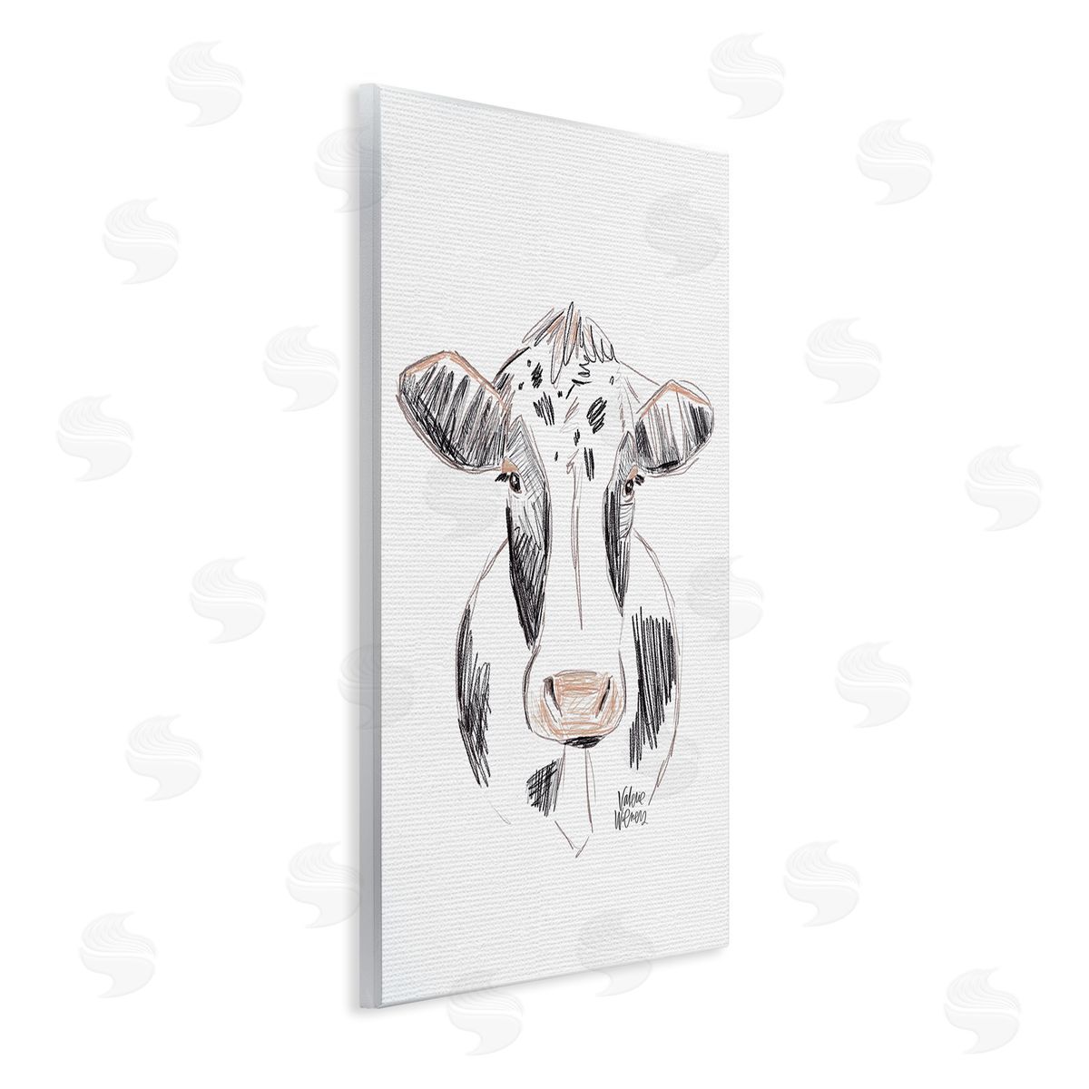 Valerie Wieners Dairy Cow Farm Animal Sketch Drawing Wall Plaque Art Print