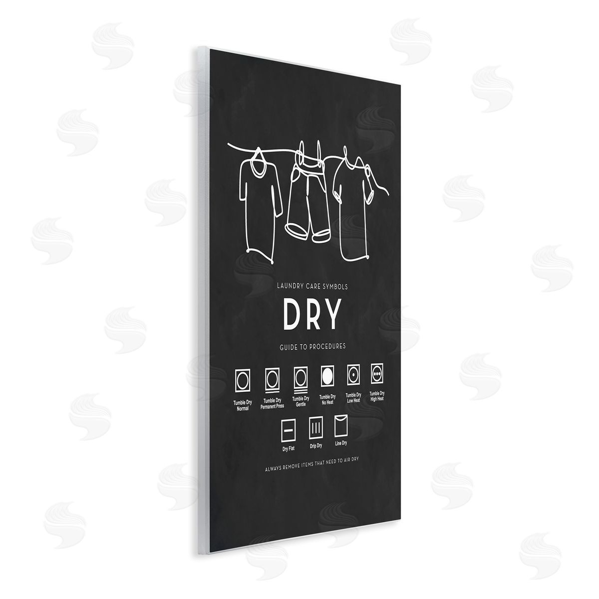 Lettered and Lined Drying Procedure Guide Helpful Laundry Symbol Chart  Wall Plaque Art Print