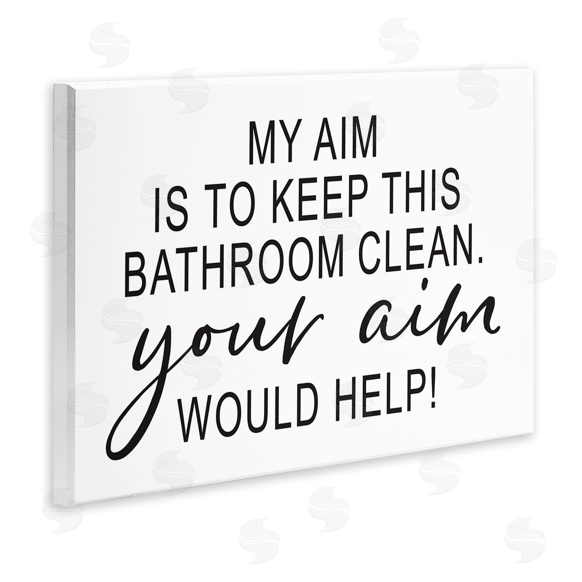 Lettered and Lined Bathroom Aim Humorous Typography Washroom Signage  Wall Plaque Art Print
