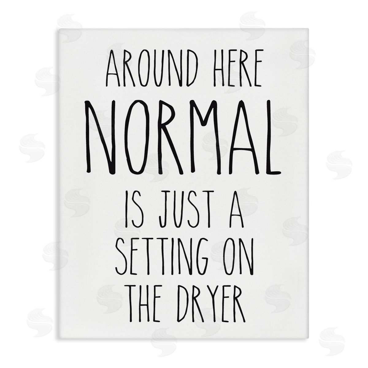 Lettered and Lined Normal Dryer Setting Funny Laundry Dryer Lettering Stretched Canvas Wall Art Print