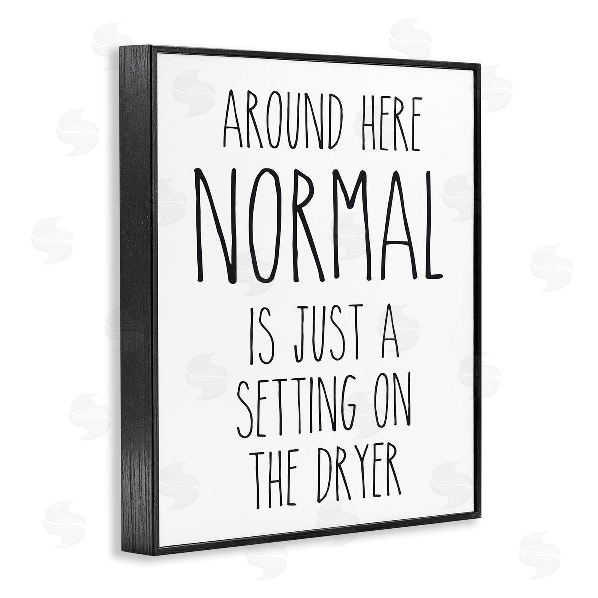 Lettered and Lined Normal Dryer Setting Funny Laundry Dryer Lettering Black Framed Giclee Wall Art Print