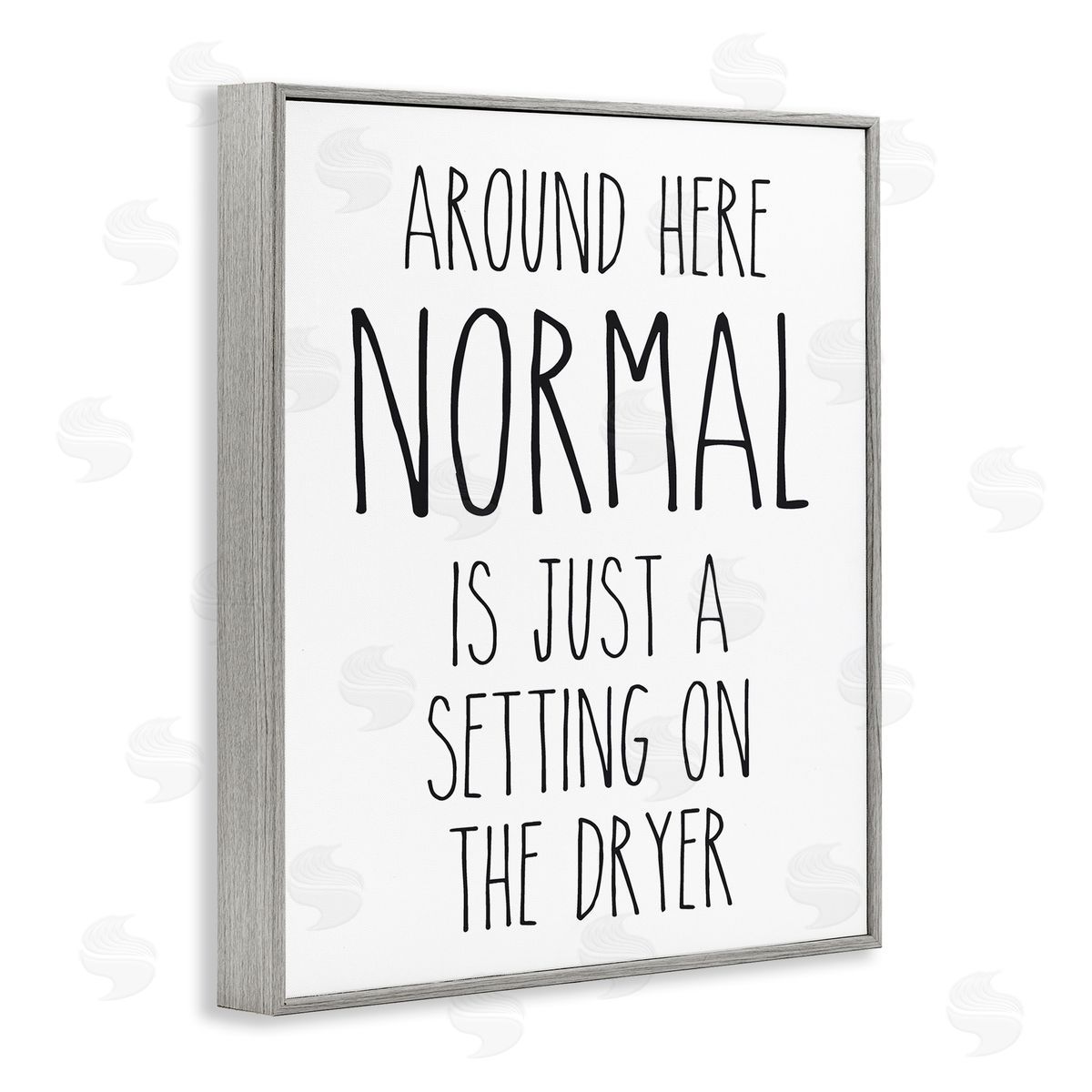 Lettered and Lined Normal Dryer Setting Funny Laundry Dryer Lettering Gray Framed Giclee Wall Art Print