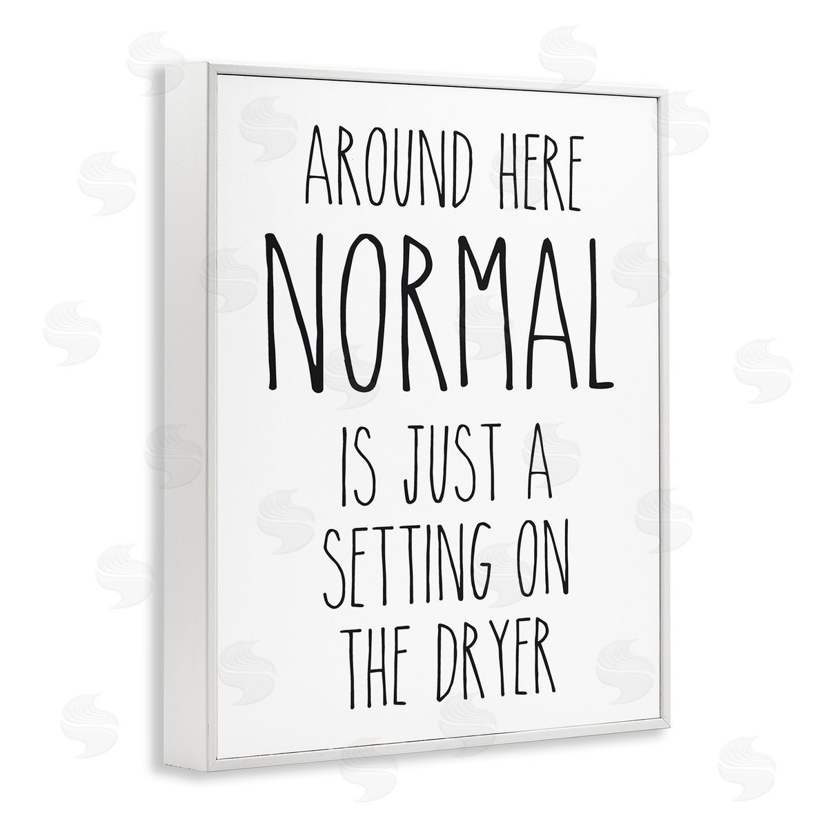 Lettered and Lined Normal Dryer Setting Funny Laundry Dryer Lettering White Framed Giclee Wall Art Print