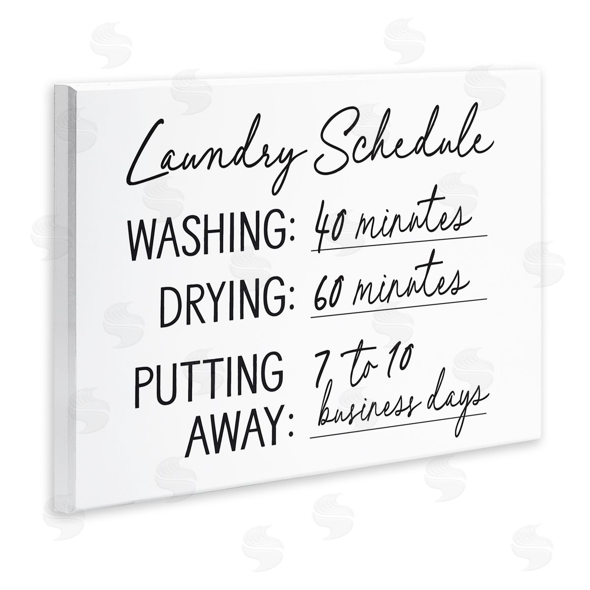Lettered and Lined Laundry Schedule Witty Text Casual Home Sign  Wall Plaque Art Print