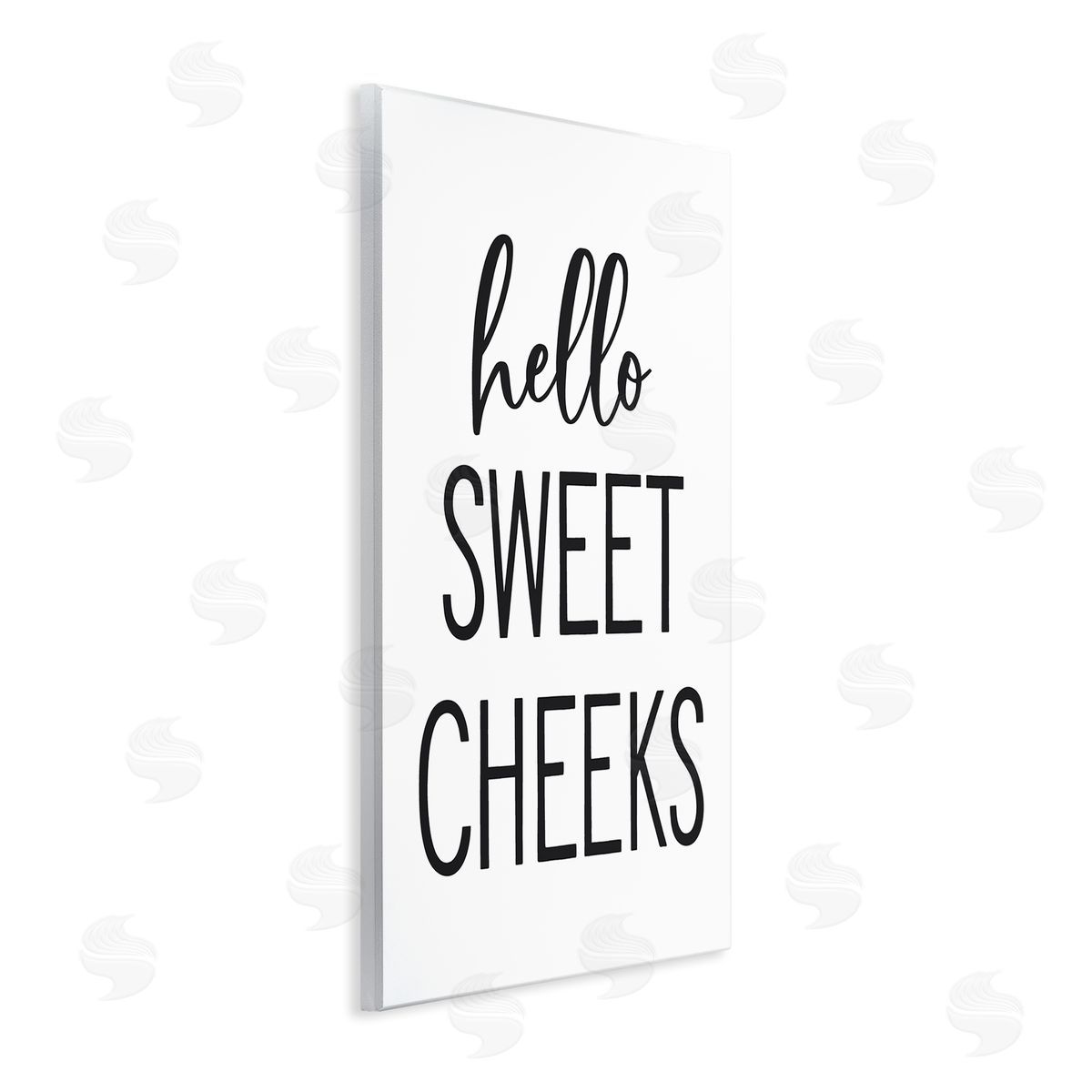 Lettered and Lined Hello Sweet Cheeks Silly Bathroom Washroom Humor  Wall Plaque Art Print