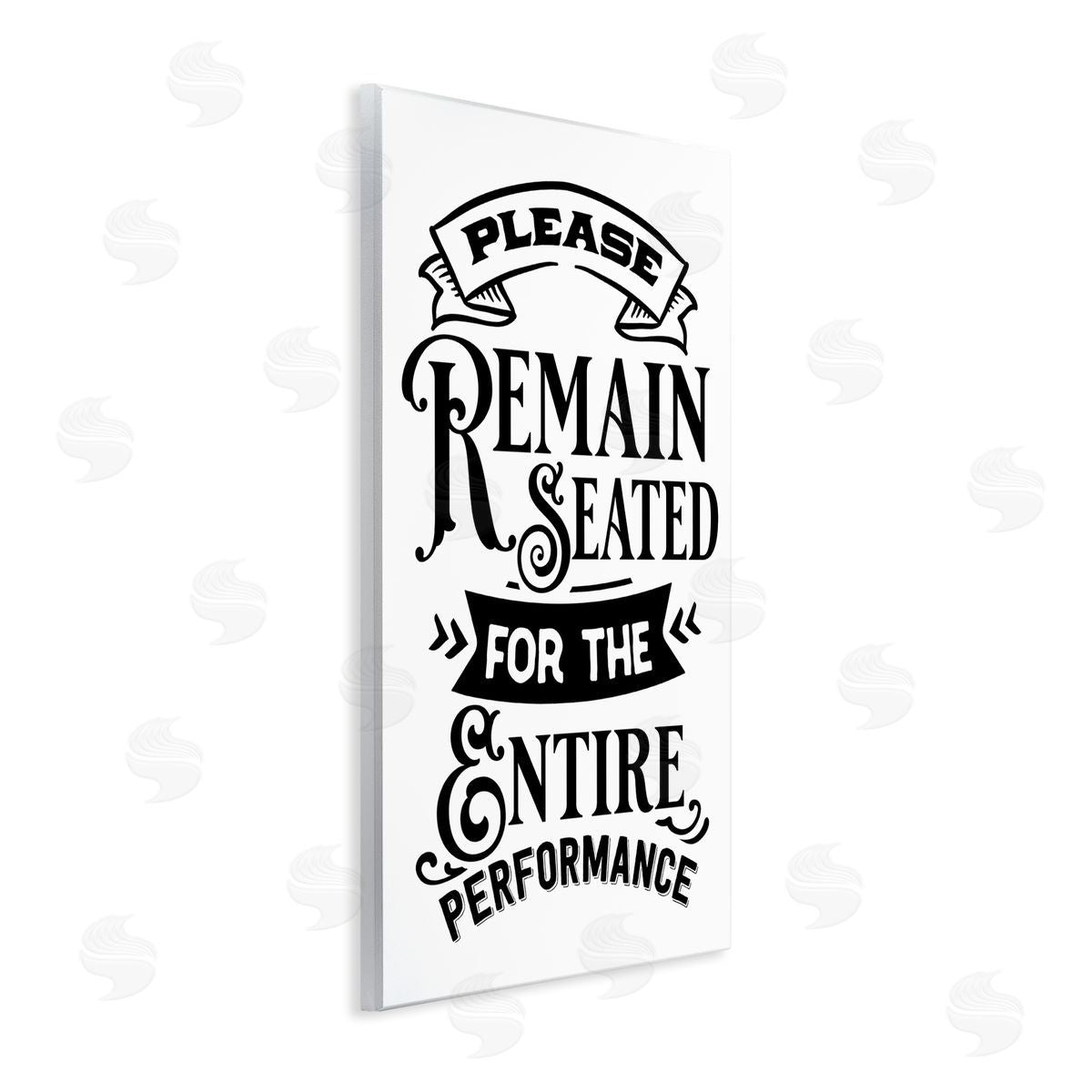 Lettered and Lined Please Remain Seated Humorous Vintage Bathroom Saying Wall Plaque Art Print