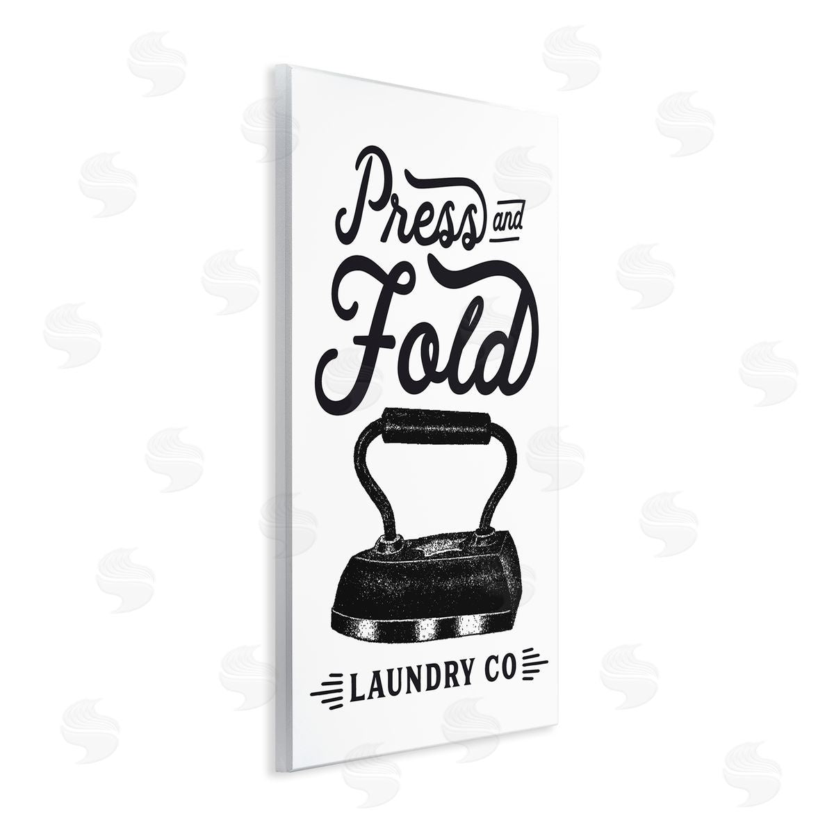 Lettered and Lined Press & Fold Antique Iron Laundry Lettering Phrase  Wall Plaque Art Print
