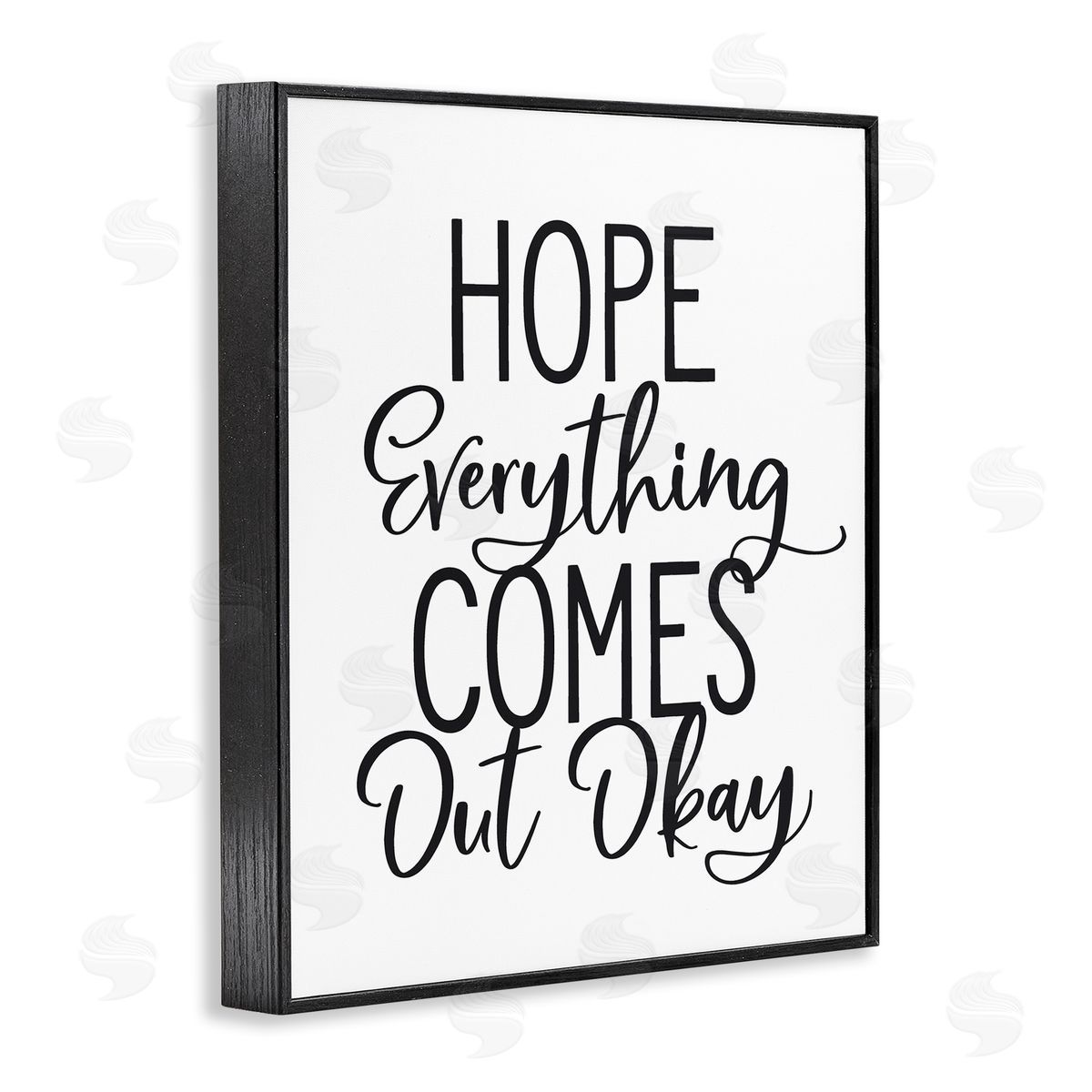 Lettered and Lined Casual Bathroom Calligraphy Sign Humor Phrase Black Framed Giclee Wall Art Print