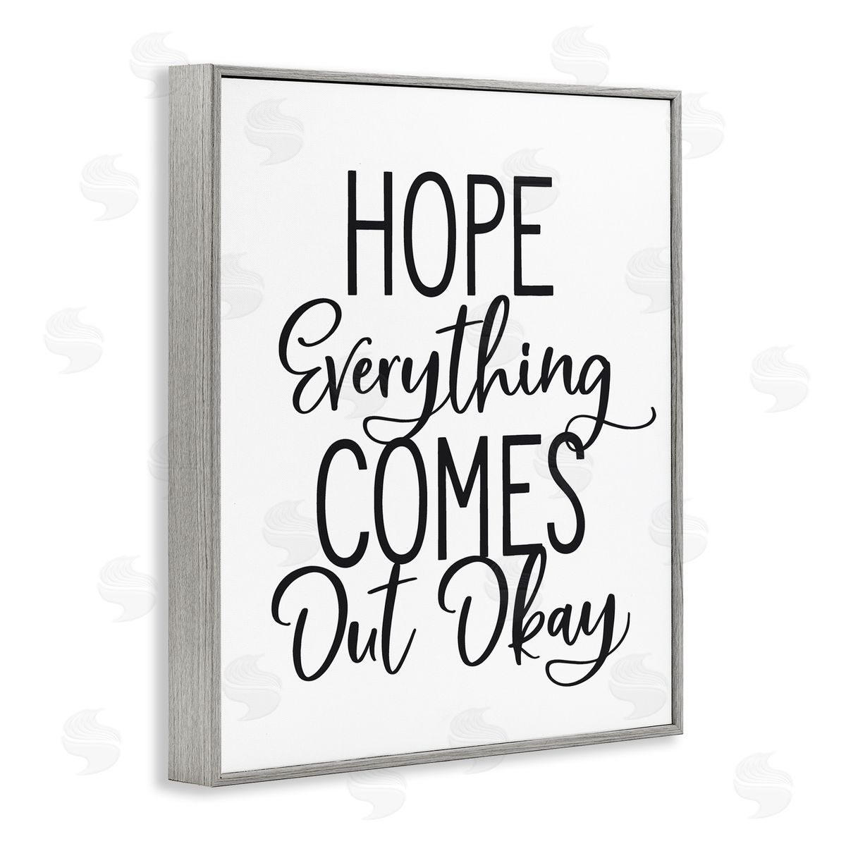 Lettered and Lined Casual Bathroom Calligraphy Sign Humor Phrase Gray Framed Giclee Wall Art Print