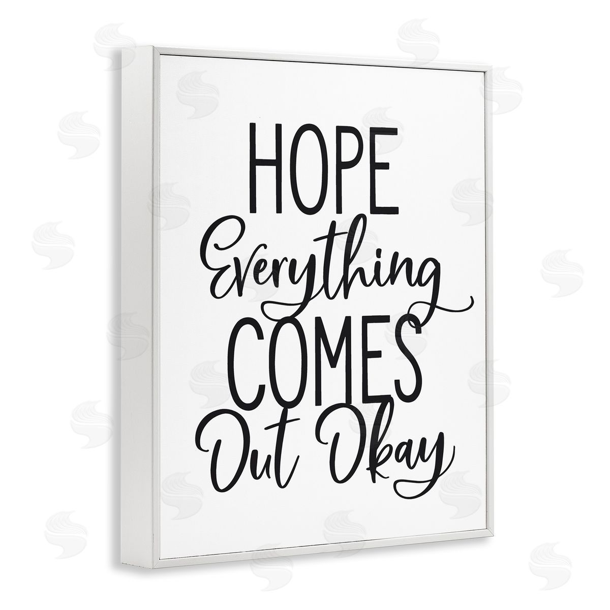 Lettered and Lined Casual Bathroom Calligraphy Sign Humor Phrase White Framed Giclee Wall Art Print