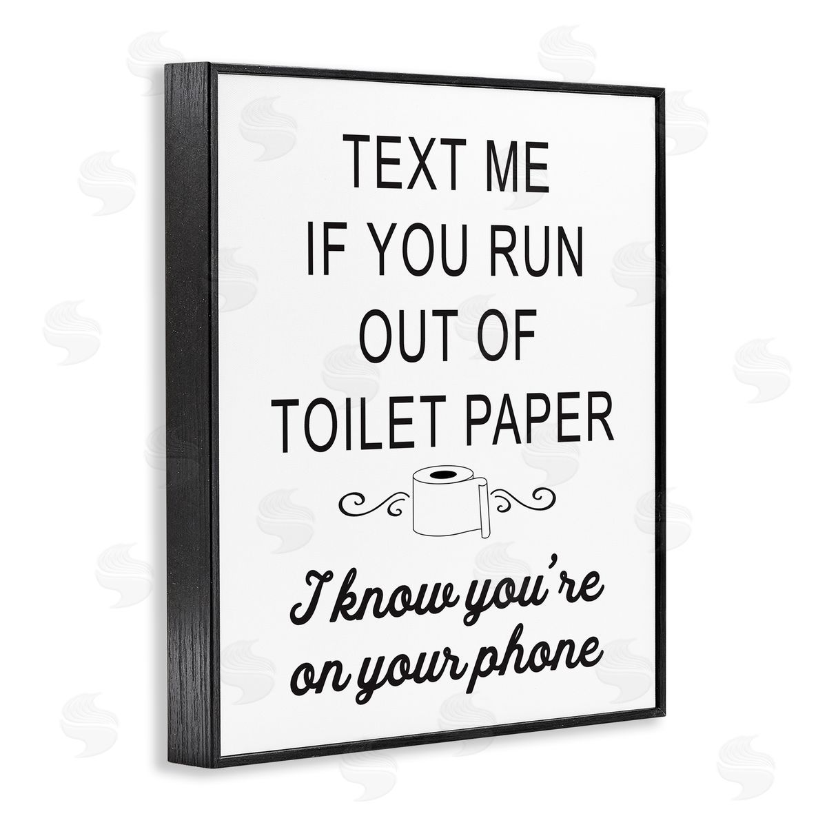 Lettered and Lined No Toilet Paper Humorous Bathroom Fancy Lettering  Black Framed Giclee Wall Art Print