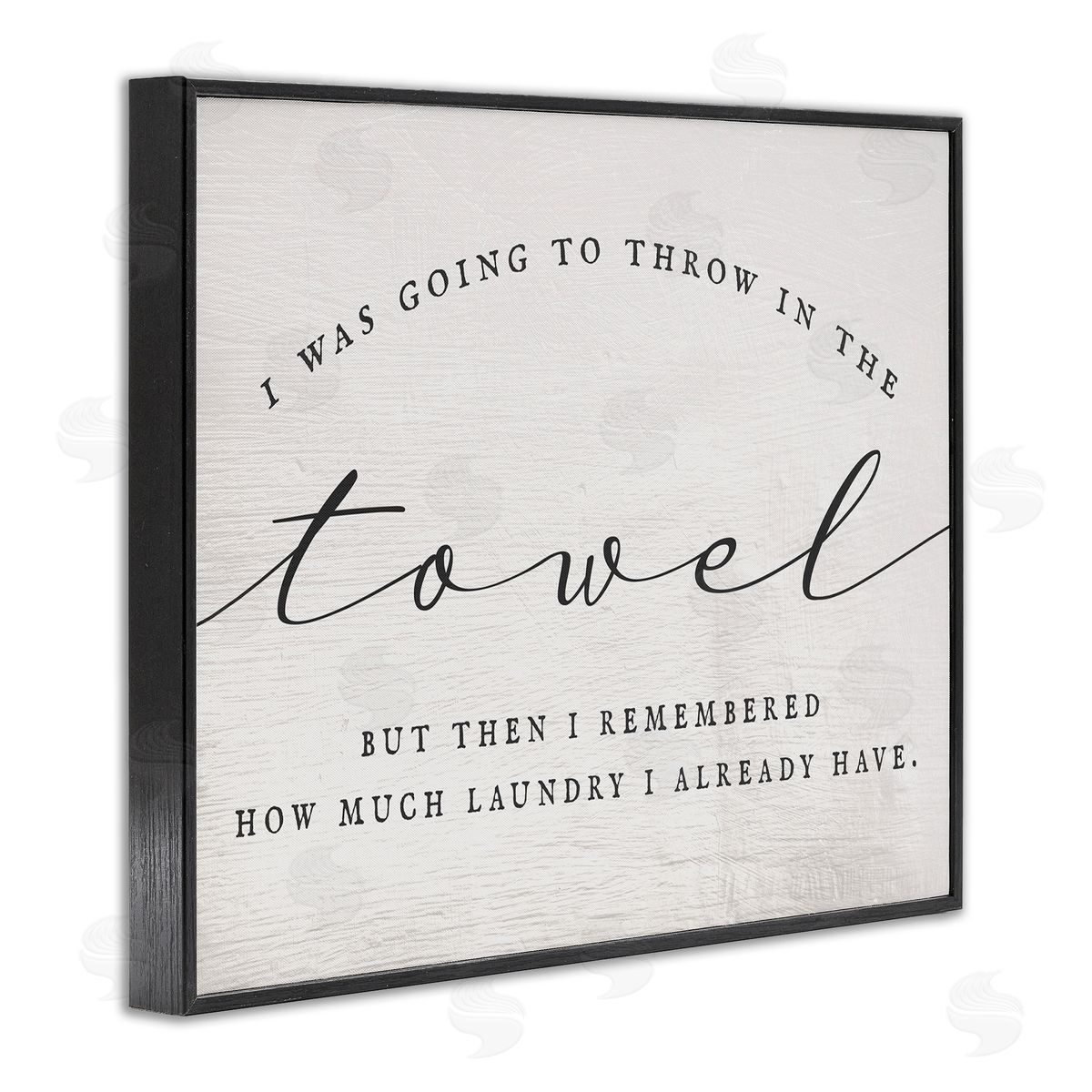 Stupell Studio Humorous Laundry Script Text Sign Grainy Pattern Black Framed Giclee Wall Art Print