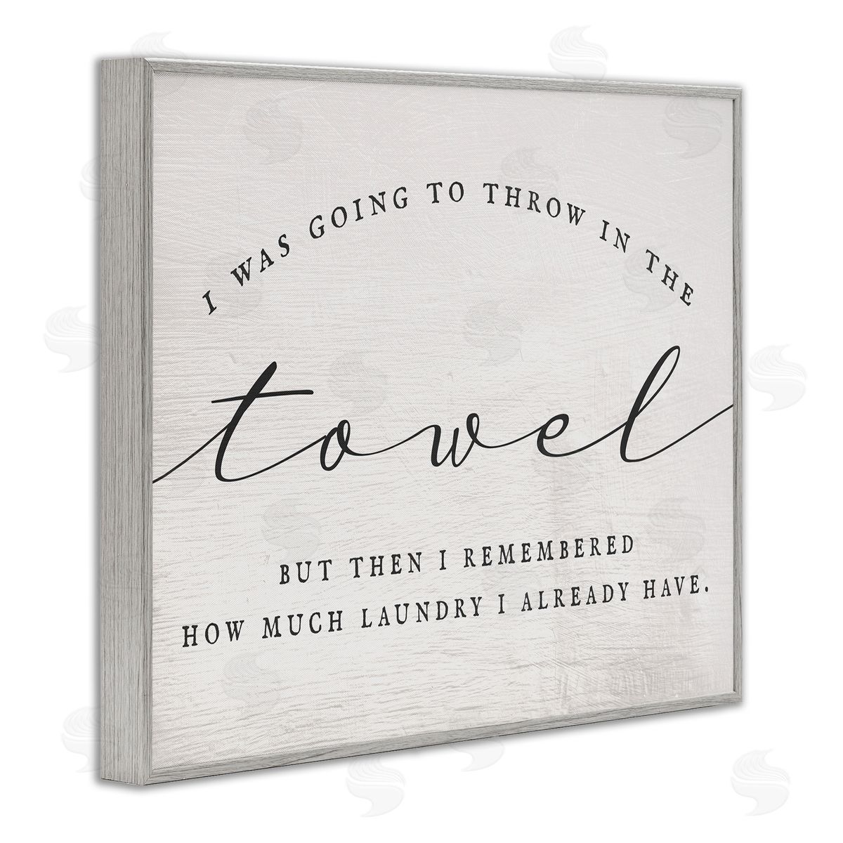 Stupell Studio Humorous Laundry Script Text Sign Grainy Pattern Gray Framed Giclee Wall Art Print