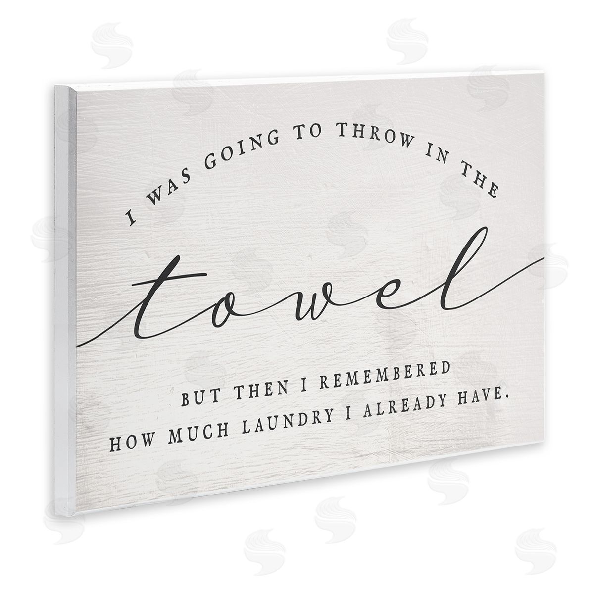 Stupell Studio Humorous Laundry Script Text Sign Grainy Pattern Wall Plaque Art Print