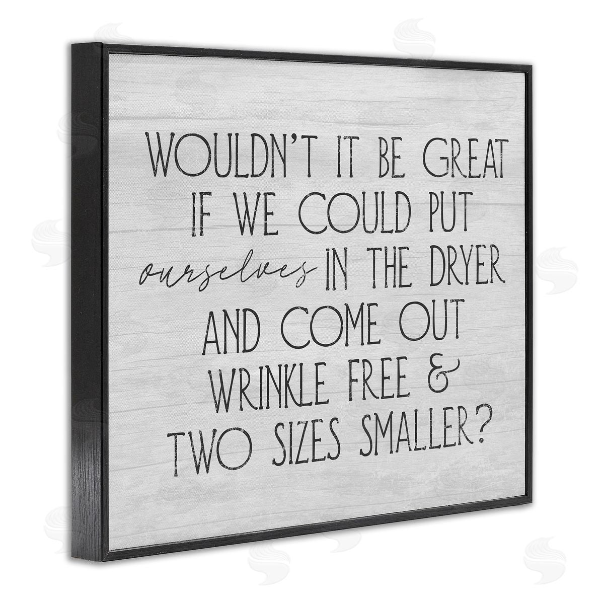 Stupell Studio Humorous Laundry Phrase Grainy Pattern Text Sign Black Framed Giclee Wall Art Print