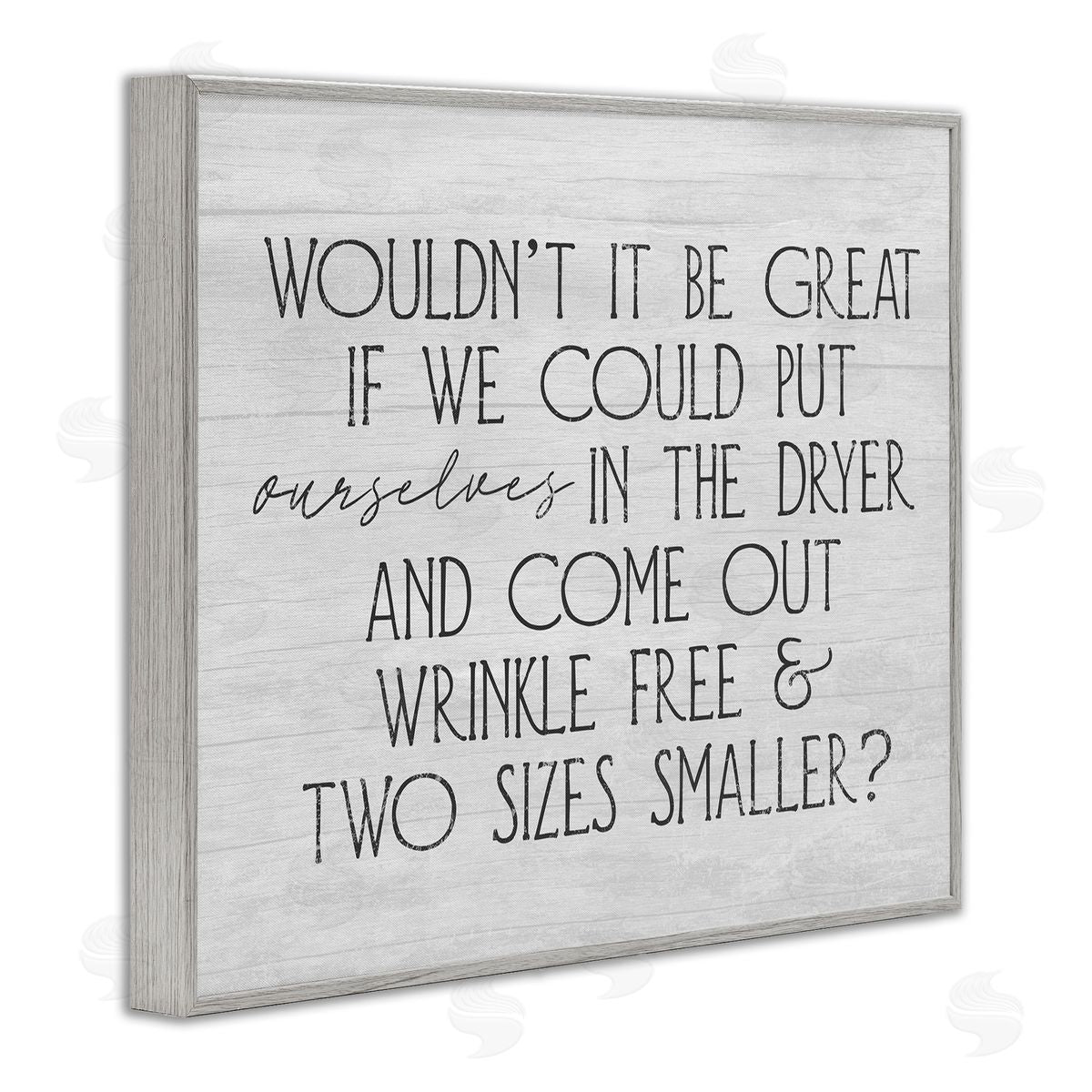 Stupell Studio Humorous Laundry Phrase Grainy Pattern Text Sign Gray Framed Giclee Wall Art Print