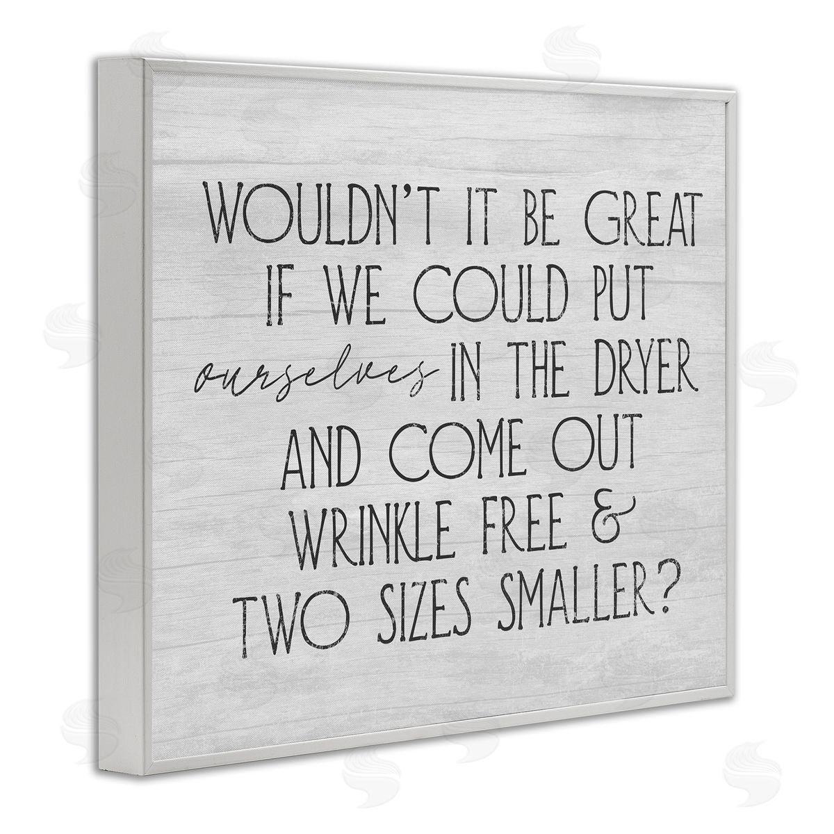 Stupell Studio Humorous Laundry Phrase Grainy Pattern Text Sign White Framed Giclee Wall Art Print