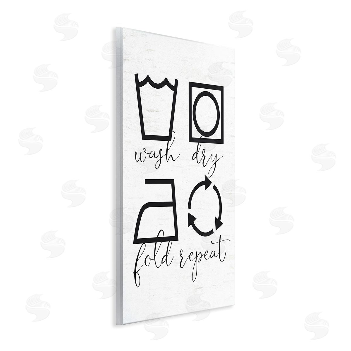 Lettered and Lined Helpful Laundry Symbol Calligraphy Guide Chart Wall Plaque Art Print