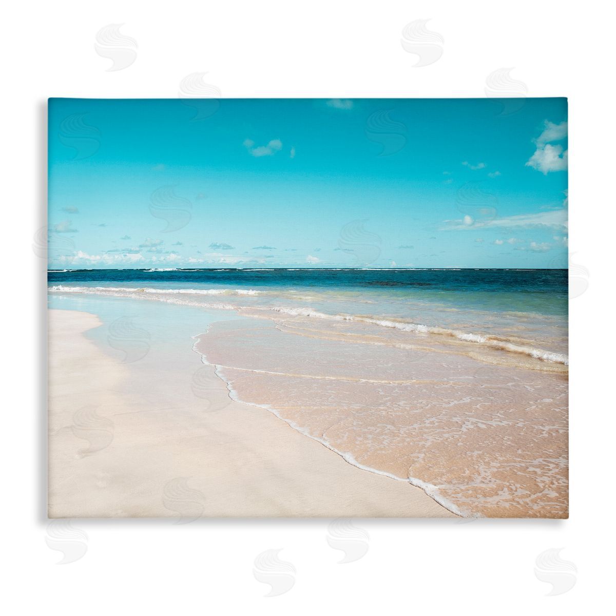 Danita Delimont Vivid Blue Panoramic Sky Sandy Beach Coast Stretched Canvas Wall Art Print
