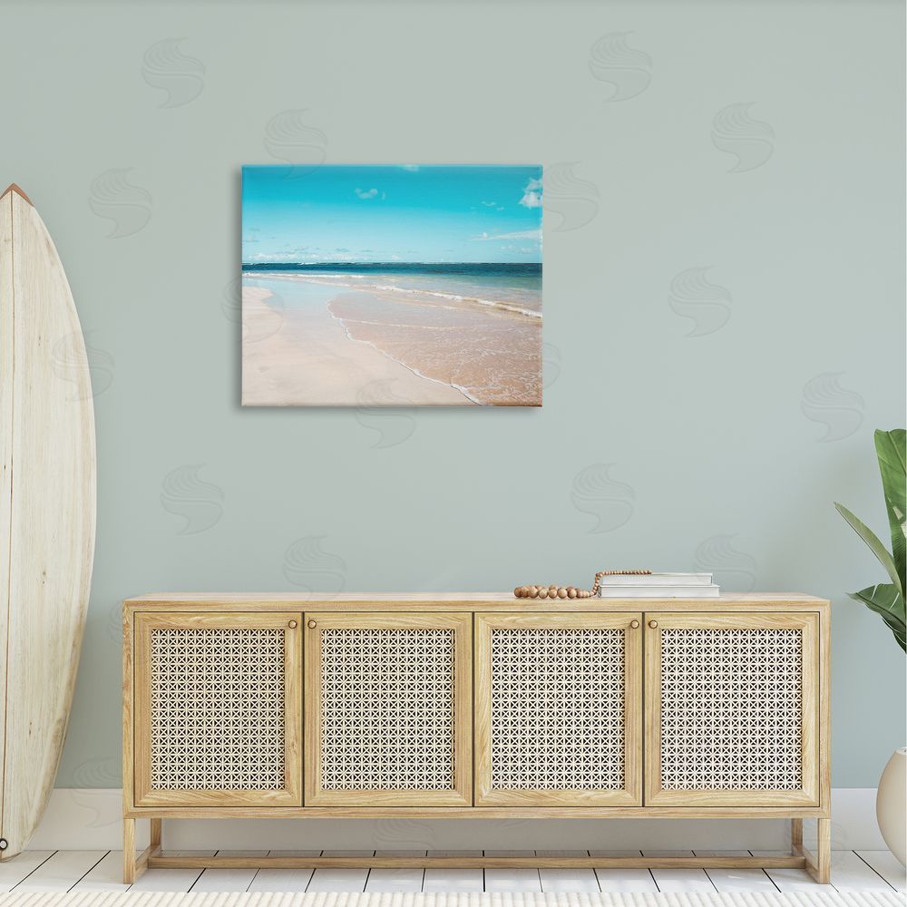 Danita Delimont Vivid Blue Panoramic Sky Sandy Beach Coast Canvas Wall Art Print in Room