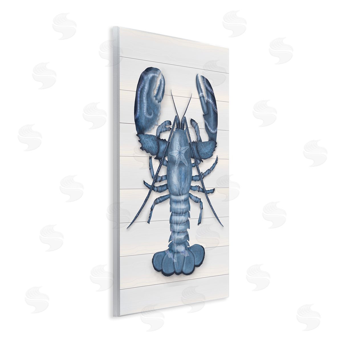 Darlene Seale Detailed Blue Lobster Starfish Botanical Panels Wall Plaque Art Print