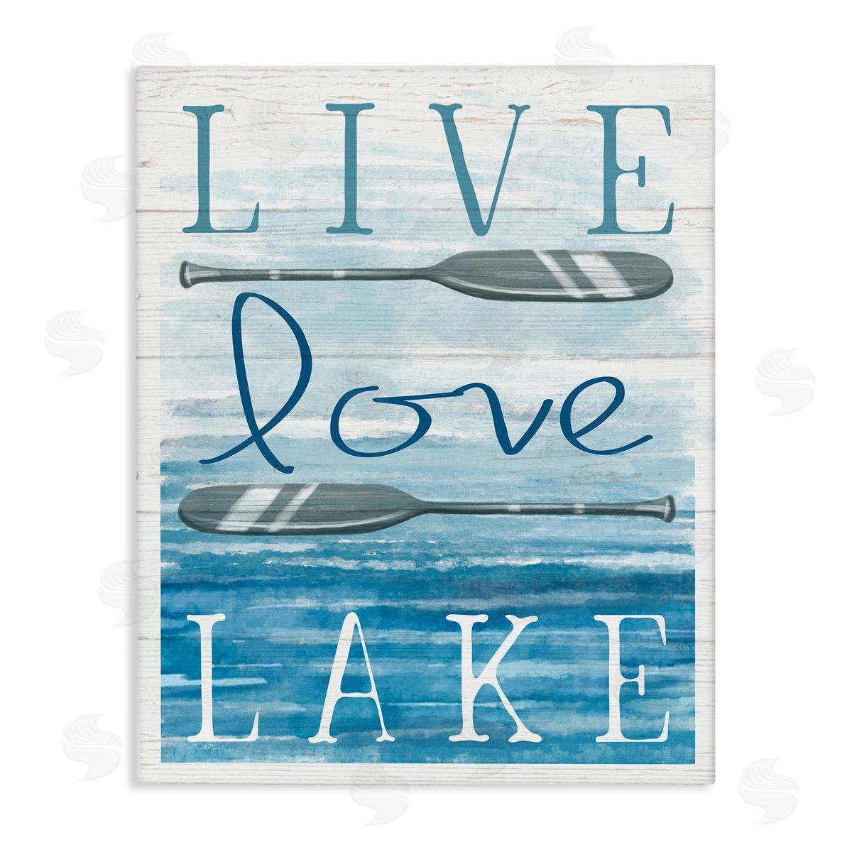 Elizabeth Tyndall Live Love Lake Quote Ores Water  Stretched Canvas Wall Art Print