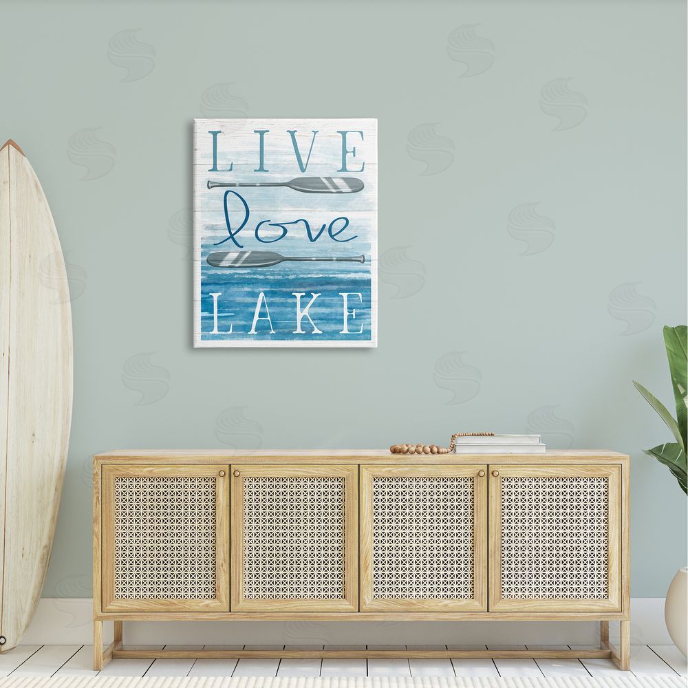 Elizabeth Tyndall Live Love Lake Quote Ores Water  Canvas Wall Art Print in Room