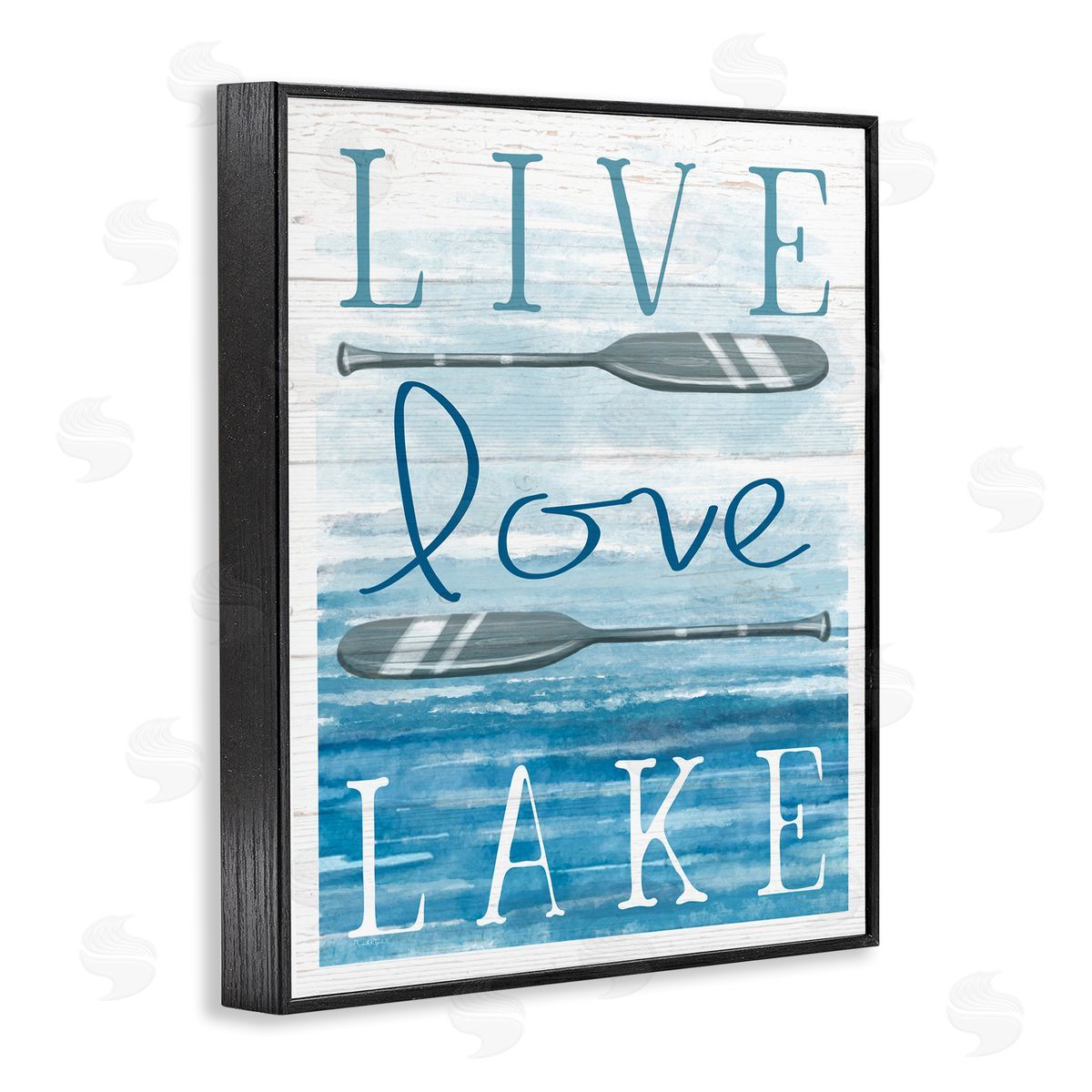 Elizabeth Tyndall Live Love Lake Quote Ores Water  Black Framed Giclee Wall Art Print