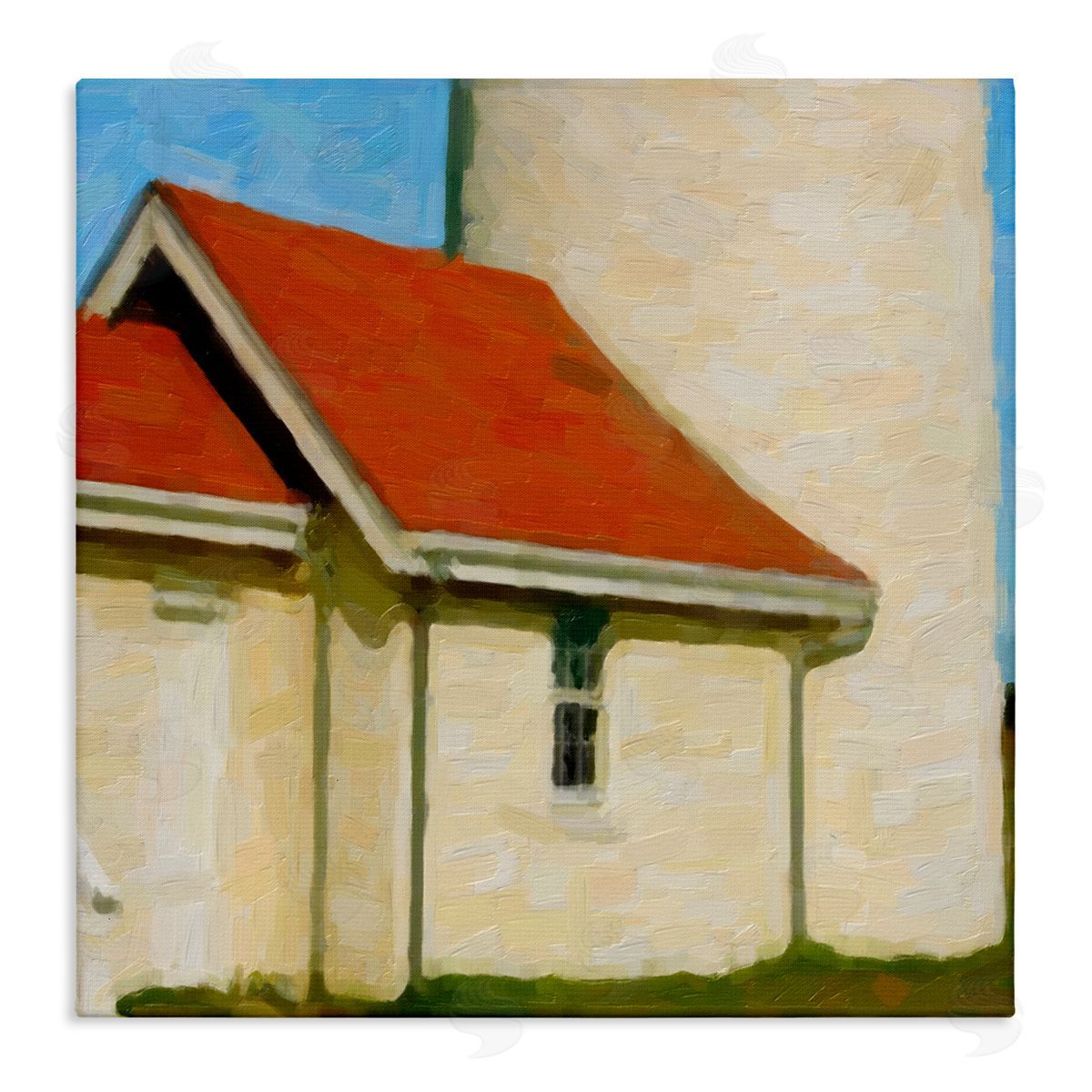 Graffitee Studios Close Up Ocean Lighthouse Coastal Building Architecture  Stretched Canvas Wall Art Print