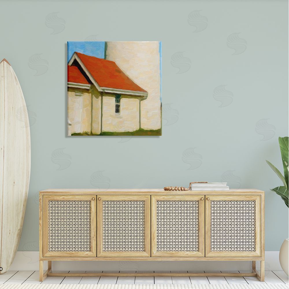 Graffitee Studios Close Up Ocean Lighthouse Coastal Building Architecture  Canvas Wall Art in Room