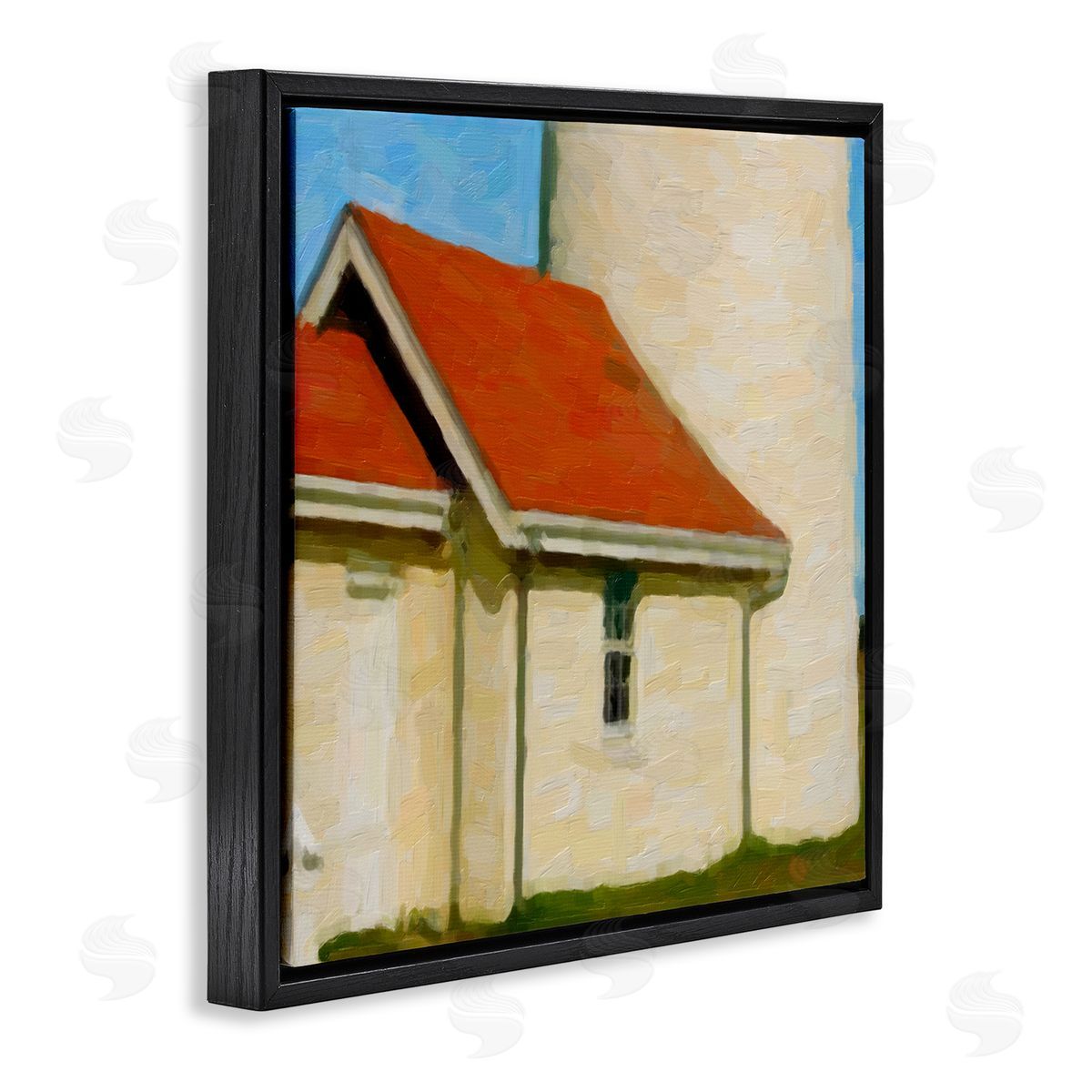 Graffitee Studios Close Up Ocean Lighthouse Coastal Building Architecture  Black Floating Frame Canvas Wall Art Print