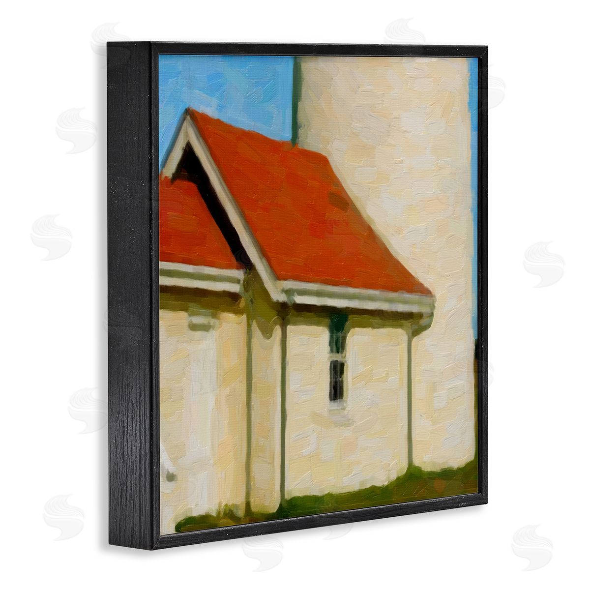Graffitee Studios Close Up Ocean Lighthouse Coastal Building Architecture  Black Framed Glicee Wall Art Print