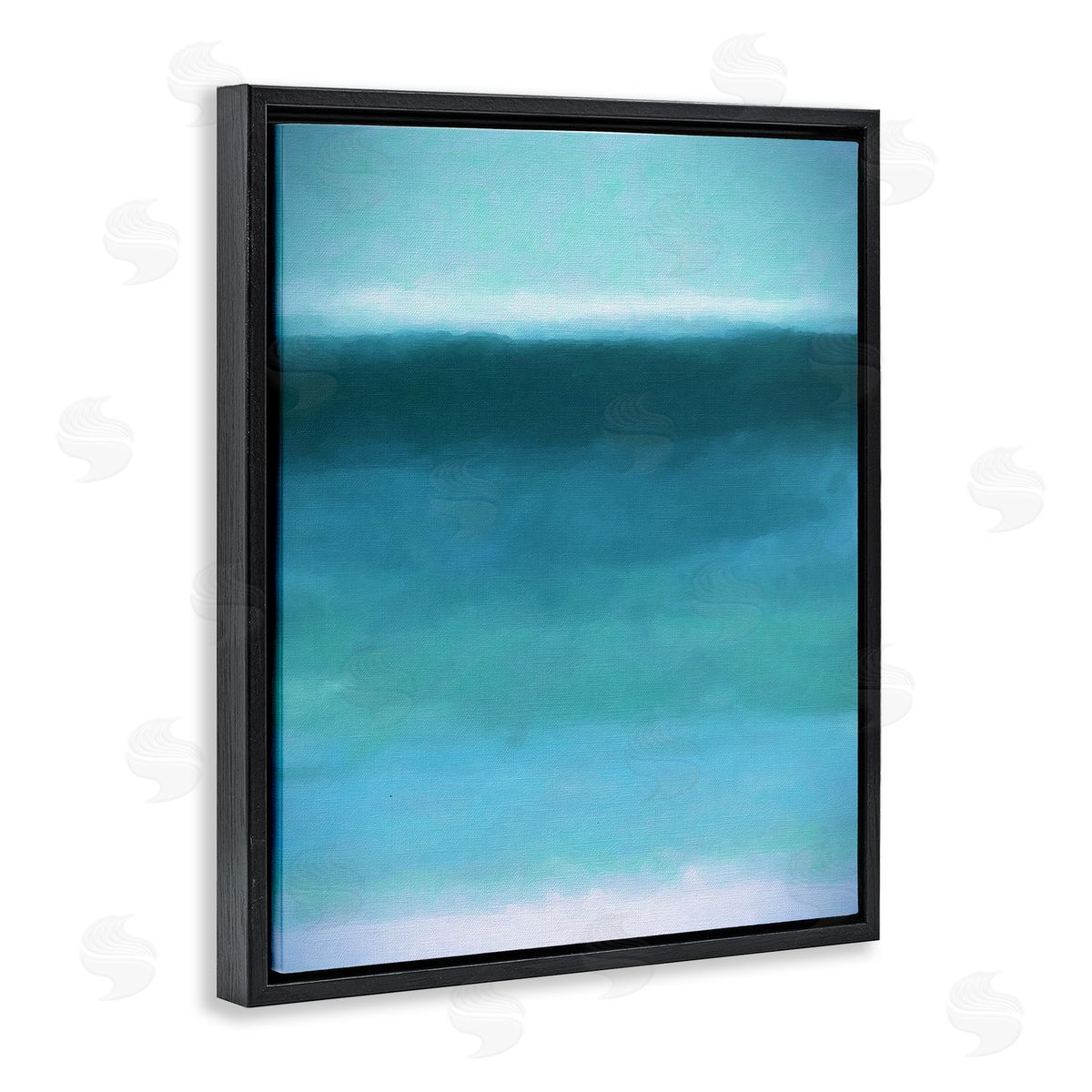 Graffitee Studios Soothing Abstract Scenery Distant Ocean Sea View  Black Floating Frame Canvas Wall Art Print