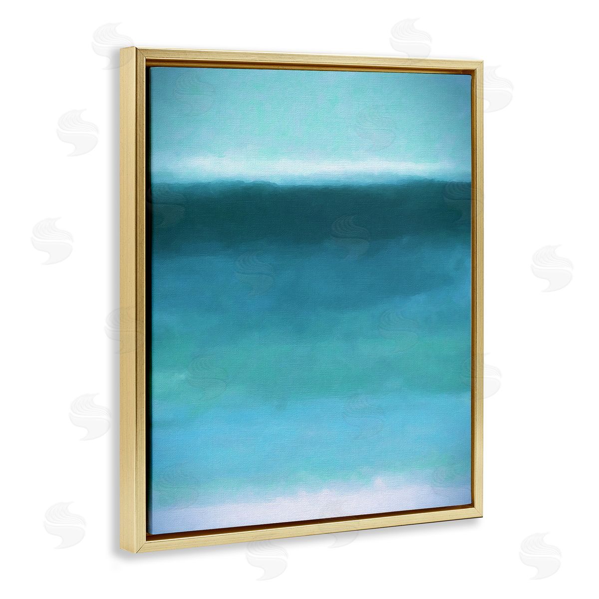 Graffitee Studios Soothing Abstract Scenery Distant Ocean Sea View  Gold Floating Frame Canvas Wall Art Print