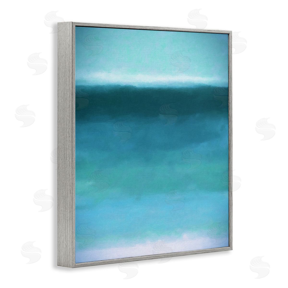 Graffitee Studios Soothing Abstract Scenery Distant Ocean Sea View  Gray Framed Giclee Wall Art Print
