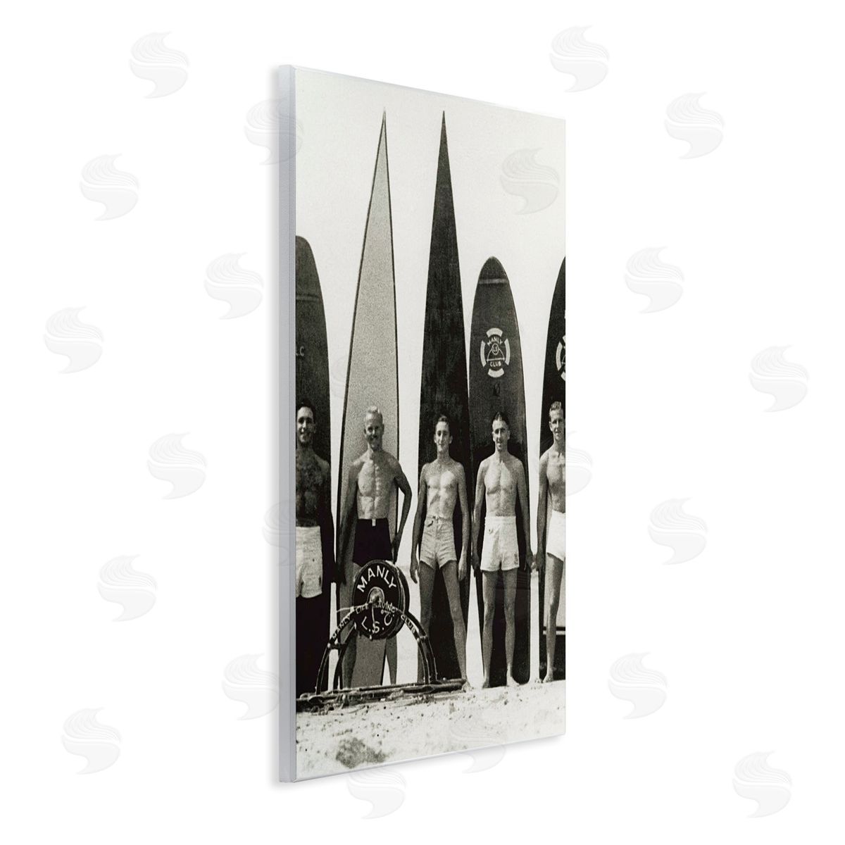 Graffitee Studios Vintage Photography Men Surfer Surfboards Beach Sport Wall Plaque Art Print