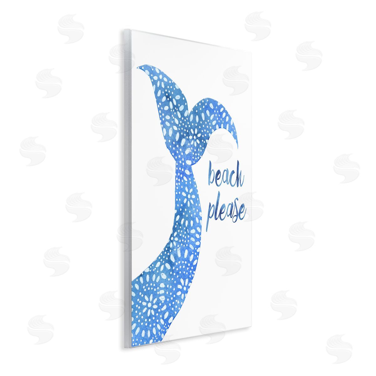 Jackie Decker Beach Please Blue Mermaid Tail Mandala Pattern  Wall Plaque Art Print