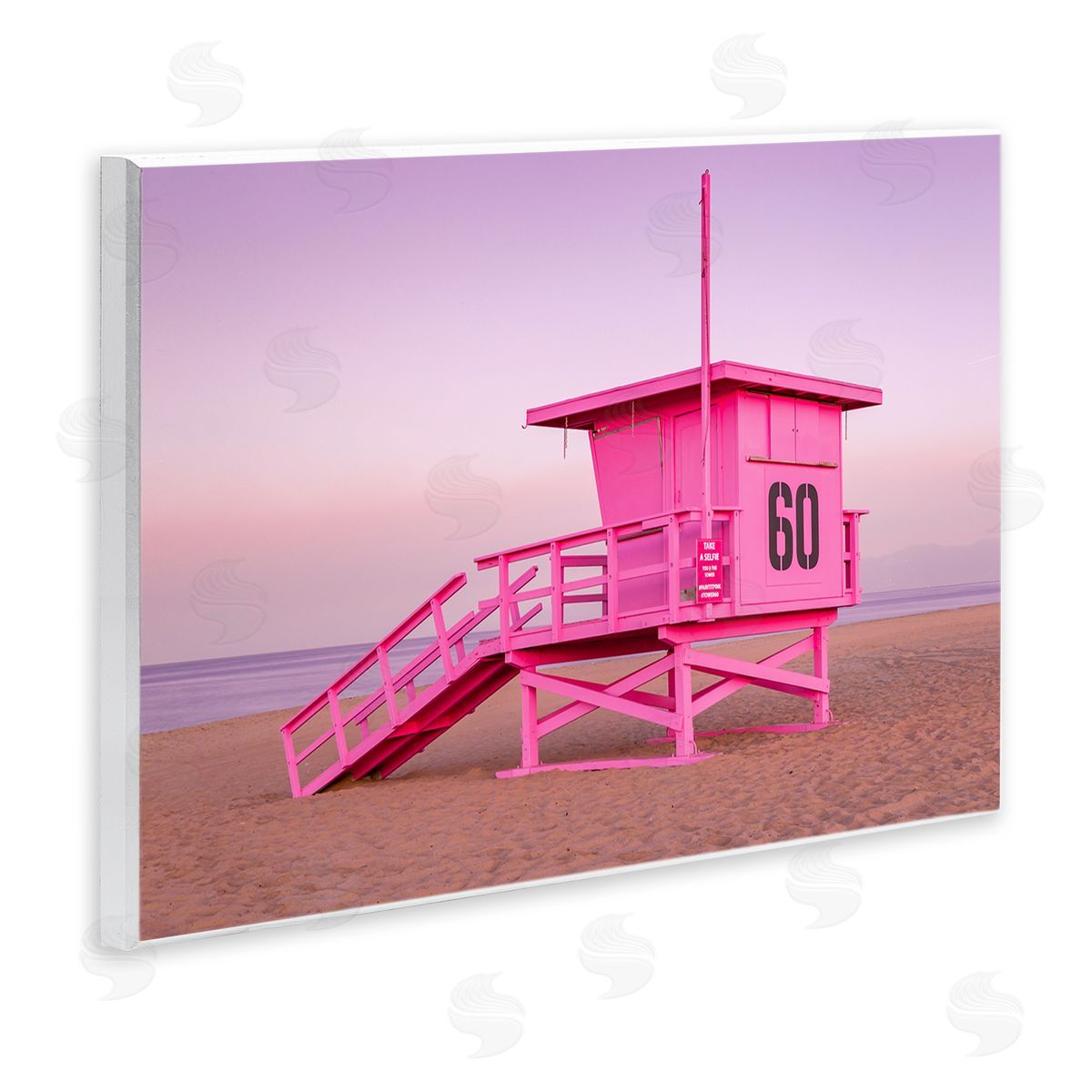 Jeff Poe Photography Pink Beach Shack Photography Purple Sky Coast Wall Plaque Art Print